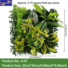 1 pieza Planta artificial decorativa para exteriores de 25cm*25cm/9.84pulg*9.84pulg, follaje artificial para exteriores, decoración de boda, decoración del hogar, decoración de pared, planta artificial, césped, flores artificiales, apta para decoración de bodas, decoración del hogar, decoración de exteriores