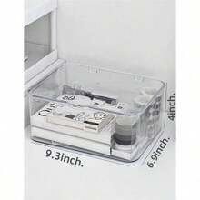 1 件装亚克力透明桌面收纳盒带盖，文件整理盒带盖，适用于办公室 - 均碼 - 查看 2