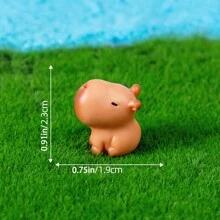 10 件/套迷你可爱河马公仔，树脂动物办公桌装饰玩具，办公室景观装饰惊喜收藏套装 - 彩色 - 查看 5