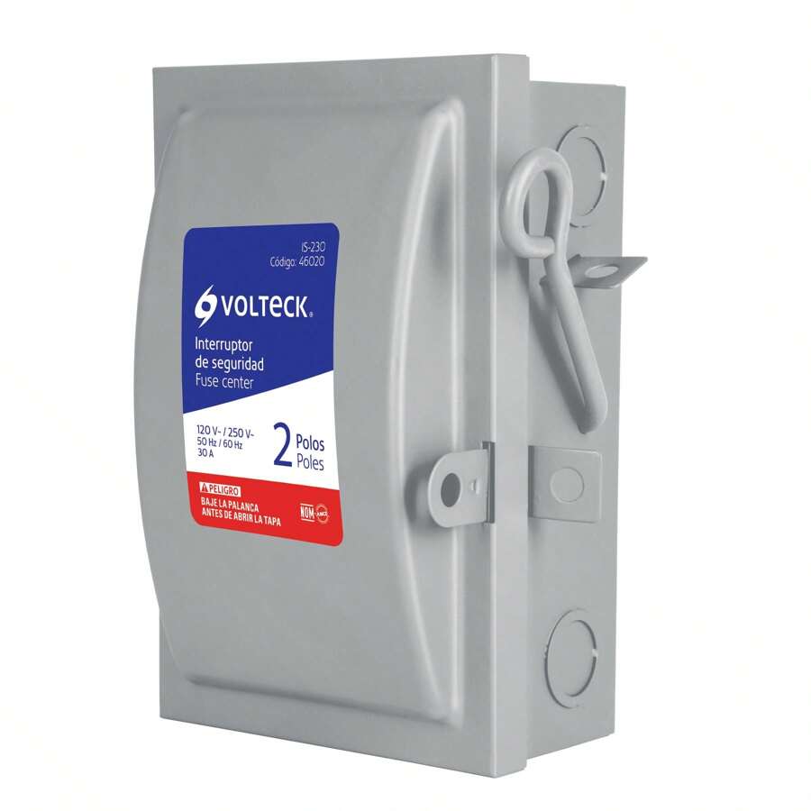 INTERRUPTOR DE SEGURIDAD 2 POLOS 30 AMP VOLTECK 46020 - Plateado - Ver 1