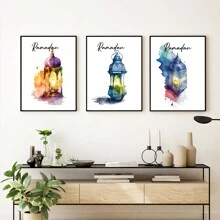 3pcs Canvas Wall Posters,Star Moon Decoration Posters, Holiday Decoration Gift,Wall Arts Decorative Murals, Home Decor,Bedroom Living Room Hallway Decoration,Poster Art Rama Decoration Gifts Birthday Graduation - Multicolor - View 10
