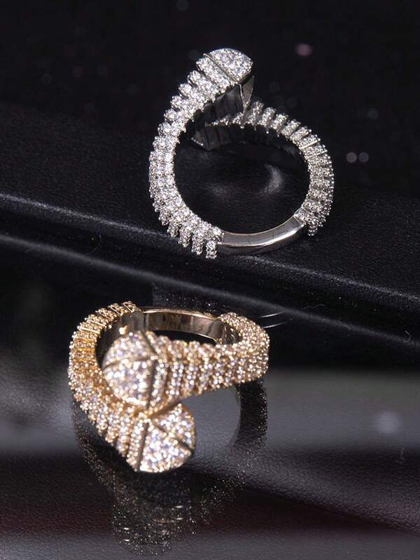 1 pezzo Anello alla moda con zirconia cubica per uso quotidiano da donna