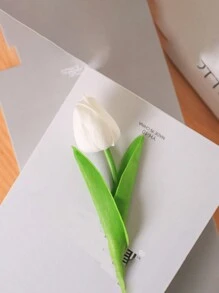4pcs Artificial PU Mini Tulip, Wedding Photography Prop, Home Decor Fake Flowers