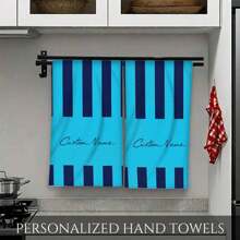 2Pcs Custom Personalized Gift Name Customized Stripes Microfiber Kitchen Towel And Dishclothes Sets Dish Turkish Towels Home Decor Accessories House Decorative Set Apartment Essential Christmas Gifts For Women Gifts For Men Unique Birthday Gift Home Bathroom Decor Fall Decor Beach Essentials Back To School Shower Towels For Beauty Salon, Hotel Sports,Home Essentials, Towel, Skin Care