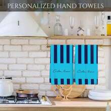 2Pcs Custom Personalized Gift Name Customized Stripes Microfiber Kitchen Towel And Dishclothes Sets Dish Turkish Towels Home Decor Accessories House Decorative Set Apartment Essential Christmas Gifts For Women Gifts For Men Unique Birthday Gift Home Bathroom Decor Fall Decor Beach Essentials Back To School Shower Towels For Beauty Salon, Hotel Sports,Home Essentials, Towel, Skin Care