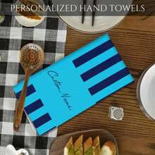 2Pcs Custom Personalized Gift Name Customized Stripes Microfiber Kitchen Towel And Dishclothes Sets Dish Turkish Towels Home Decor Accessories House Decorative Set Apartment Essential Christmas Gifts For Women Gifts For Men Unique Birthday Gift Home Bathroom Decor Fall Decor Beach Essentials Back To School Shower Towels For Beauty Salon, Hotel Sports,Home Essentials, Towel, Skin Care