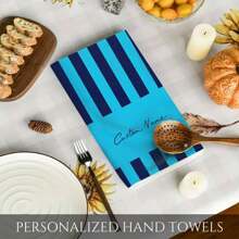 2Pcs Custom Personalized Gift Name Customized Stripes Microfiber Kitchen Towel And Dishclothes Sets Dish Turkish Towels Home Decor Accessories House Decorative Set Apartment Essential Christmas Gifts For Women Gifts For Men Unique Birthday Gift Home Bathroom Decor Fall Decor Beach Essentials Back To School Shower Towels For Beauty Salon, Hotel Sports,Home Essentials, Towel, Skin Care