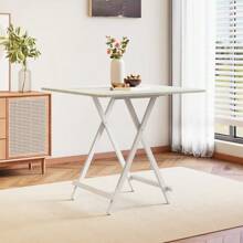 Living And Home Folding Wooden Dining Table - White 80cm W x 80cm D x 74cm H - 查看 3