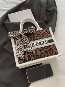 时尚简约大容量手提包，夏季高品质女士手提包 - 棕色 - 查看 4