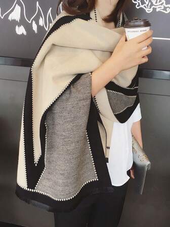 女士围巾厚实保暖双面大号披肩围巾冬季韩版百搭办公室日常使用