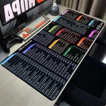 1 Pc Shortcut Key Gaming Setup Accessories Gamer Desk Mat Gaming Mouse Pad Computer Table Mousepad Gamer Large Mats Computer Convenient Instruction Prompt - Black - View 1