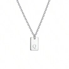 1pc Personalized Delicate Initial Letter Pendant Necklace, Customized Engraved Letter Pendant Necklace With Chain, Simple Name Necklace, Women Personalized Jewelry Gift, Bridesmaid Gift