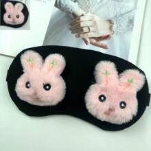 1pc Breathable Plush Eye Mask Sleep Special Cute Cartoon Eye Mask,School,Back To School,Travel,Travel Essentials,Home Essentials,Eye Mask,Sleep Mask - Black - View 11