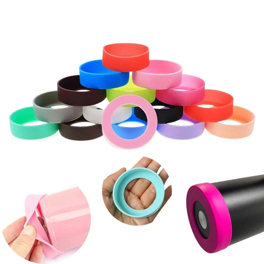 Silicone Bottle Protector Cover For Cups And Bottles Ideal Protection For The Base Durable Anti-Impact And Non-Slip - 淺藍色 - 查看 1