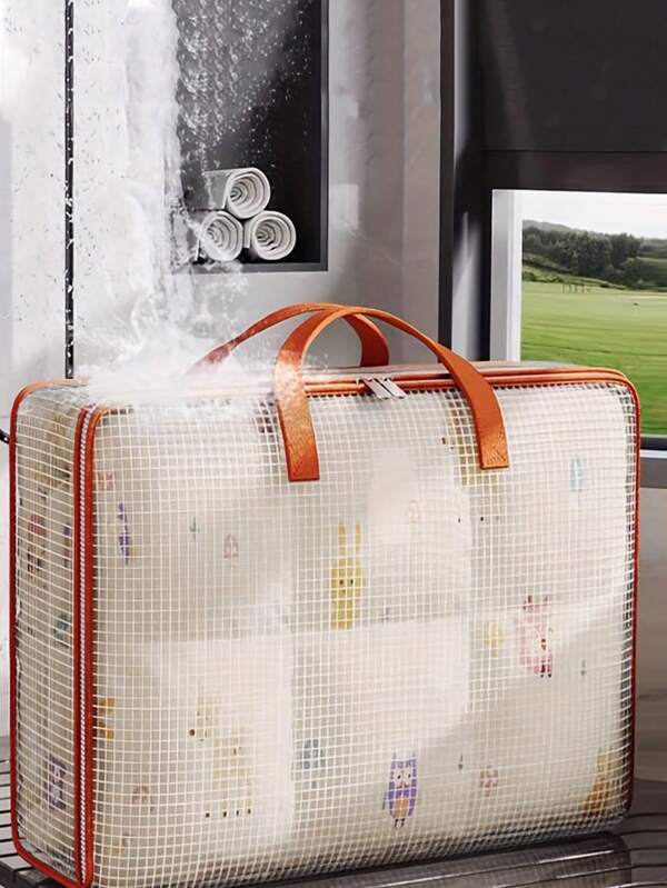 Extra Large Waterproof Storage Bags – Clear PVC Mesh With Heavy-Duty Zipper – Organize Clothes, Blankets, Travel Gear & More – Ideal For Home, Camping, Luggage & Outdoor Use (Transparent, Durable)