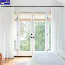 1pc Black Window Curtain Rod Set With Brackets, Adjustable Length, 1.6cm Diameter Metal Rod, Easy Installation Supports, Modern & Minimalist Style, Matte Black Design, Suitable For Sheer Bathroom Curtains Home Bathroom Decor Fall Decor Bathroom Accessories Back To School - Multicolor - View 11