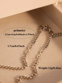 CHOSHILAR 2pcs/Set Simple Elegant Light Bulb Bead Bracelet, Couple & Parent-Child Style, Valentine's Gift, Fashionable & Unique, Graceful & Delicate Wristband, Graduation/Back-To-School Gift For Friends,Mom,Mother,Mother's Day,Gift - Infinite Loop Heart Shape Couple Bracelet - View 4