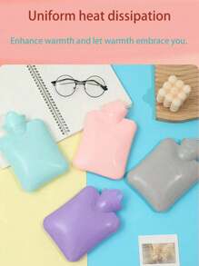 1pc 500ml/1000ml Soft Plush Hot Water Bottle Bag With PVC Liner, For Heating Pad, Neck, Back, Shoulder, Leg And Period Cramps Relief (Due To Different Batches, The Lines And Colors Of The Inner Liner May Vary. We Apologize For Any Inconvenience Caused.)