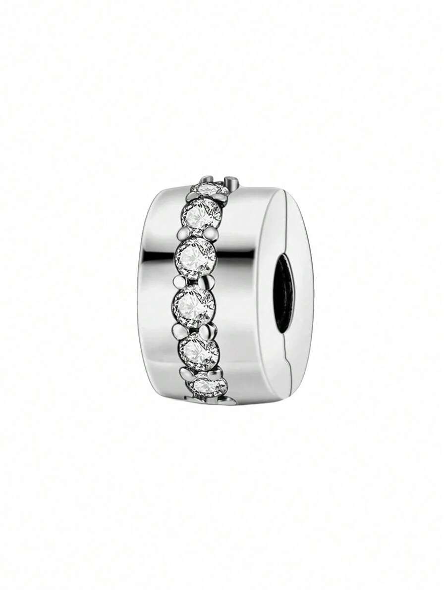 1 Máy Tính Thời Trang Sáng Con Đường Kẹp Hạt Charm Phù Hợp Với Nữ Vòng Tay Lắc Tay DIY Trang Sức Làm - Bạc - Xem 1