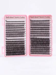 640 Pcs, D Curl, Lash Extension Kit DIY 30D, 40D, 50D Lash Clusters Eyelash Extension Kit, 5-16mm Mix Individual Lashes Kit With Lash Bond And Seal, Remover ,Lash Tweezers For Self Use