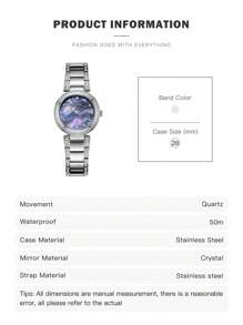 CITIZEN 女士休闲正装手表，带电量不足警告功能，28 毫米水晶蓝色表盘，不锈钢表链 EM0840-59N - 紫色 - 查看 11