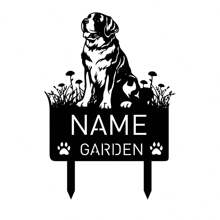 1 pieza Señal personalizada memorial de metal de San Bernardo, Señal memorial de jardín personalizado de metal de Samoyedo, Marcador de tumba personalizado de mascota con nombre, Decoración personalizada de estaca memorial de San Bernardo, Decoración personalizada de estaca memorial de Samoyedo, Regalo de pésame por pérdida de perro