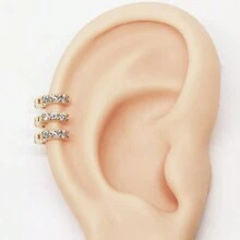 I like Accessories Kit 3 Piercings Mini Argola 4,5mm para Australiano Folheada com Zircônias