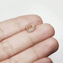 I like Accessories Kit 3 Piercings Mini Argola 4,5mm para Australiano Folheada com Zircônias