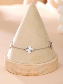 1pc Four-Leaf Clover Women's Bracelet, Daily Wear Lucky Charm, Christmas & Holiday Gift Valentines,Mom,Mother,Mother's Day,Gift