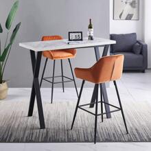 JYMTOM Bar Stool Counter Stool Bistro Stool 2/4 Set Velvet Upholstered Bar Chairs With Armrest, Fashionable Stool With Black Metal Legs For Kitchen, Bistro And Counter - Orange - View 3