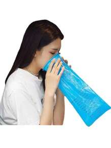 1 túi đựng chất nôn dùng một lần, túi đựng chất nôn chống rò rỉ, túi đựng buồn nôn di động thích hợp cho du lịch, ô tô, người lớn và phụ nữ mang thai, đồ dùng vệ sinh, dụng cụ gia đình - Màu xanh lam - Xem 1
