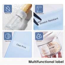 (Personnalisé) 60/120/180/240 pièces - Autocollants personnalisés transparents avec nom, étiquettes de fournitures de bureau imperméables personnalisées, autocollants pour albums scolaires, autocollants pour bouteilles d'eau, fournitures de bureau, cadeau de rentrée scolaire