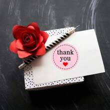 500 pièces/Rouleau Stickers en forme de cœur rose rond, cadeau de la Saint-Valentin, sticker de remerciement, étiquettes décoratives pour mariage et anniversaire faits à la main - Multicolore - Voir 7