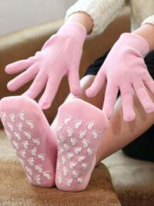1 Pair Or Set Of Gel Hand Gloves & Foot Mask Leg Warmers, Soft Silicone Moisturizing & Nourishing Hand And Foot Care, Crack Prevention