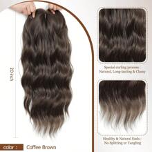 Megito Hair Toppers For Women 20inch Wavy Hair Toppers For Women Toppers Hair Pieces For Women With Thinning Hair Synthetic Wig Clip In Hair Topper Wiglets With Fringe Bang Add Hair Volume - 咖啡棕 - 查看 2