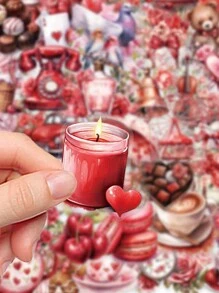 50 Pcs Romantic Valentine's Day Gift Stickers, Waterproof PET Decorative Stickers For Gift Boxes, Diary, Notebook, Mobile Phone Case, Laptop, Cup Back To School