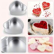 1 件/3 件，铝制心形蛋糕模具，可拆卸底部烤盘，圆形蛋糕烤盘，烘焙工具，厨房小工具，厨房配件，多种尺寸可供选择，适用于厨房、餐厅、烘焙情人节情人节情人节装饰情人节情人节情人节情人节礼物 - 彩色 - 查看 3