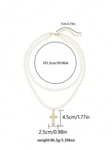 Bộ 3 Dây Chuyền Ngọc Trai Giả Nhiều Lớp Sang Trọng Thời Trang Cho Nữ Dây Chuyền Mặt Dây Chuyền Làm Quà Tặng Tiệc Lễ Hội - bộ 3 món - Xem 7