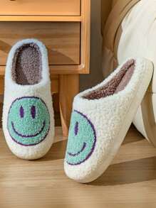 毛绒一脚蹬拖鞋，保暖厚底室内毛绒家居拖鞋，适合秋冬季