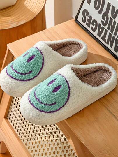 Fluffy Slip-On Slippers, Warm Thick Bottom Indoor Plush House Slippers For Autumn/Winter
