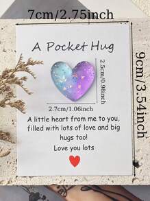 1 张白色/红色/粉色/蓝紫色渐变心形口袋拥抱卡、迷你礼物、派对礼品、DIY 渐变心形树脂口袋拥抱贺卡 - 彩色 - 查看 13