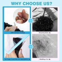 Menschliches Flechtenhaar 12A Tiefe Wellen-Bulk-Echthaar 100g 18 Zoll Lockiges Menschenhaar für Boho-Zöpfe Haarverlängerungen ohne Einschlag 2 Zöpfe pro Packung Nasses und welliges Menschenhaar Flechtenhaar Natürliches Schwarz 14-28 Zoll - SNatural - Übersicht 3