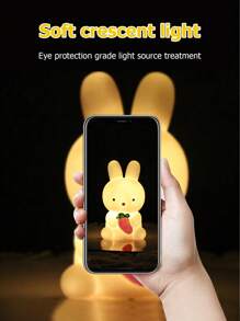 Creative Novelty LED Nightlight, Cute Glowing Heart, Carrot & Rabbit Design, Room Decor Lamp For Bedside Cabinet, Plastic, Birthday Gift - White - View 5