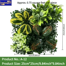 1 pieza Planta artificial decorativa para exteriores de 25cm*25cm/9.84pulg*9.84pulg, follaje artificial para exteriores, decoración de boda, decoración del hogar, decoración de pared, planta artificial, césped, flores artificiales, apta para decoración de bodas, decoración del hogar, decoración de exteriores