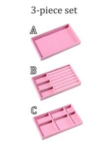 6 件/套珠宝收纳托盘 - 天鹅绒珠宝展示托盘、可堆叠珠宝收纳架、多功能珠宝盒，可收纳耳环、戒指、项链、手链、手表、口红 返校