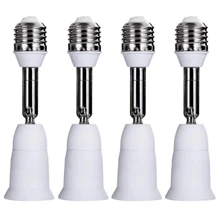 4 件装 E27 转 E27 柔性延长灯座 110V-220V E27 LED 灯泡灯座适配器转换插座照明配件 - 白色 - 查看 1