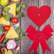 4pcs/Set Valentine's Day Knife Fork Set With Heart-Shaped Spoon & Fork In Decorated Ribbon Napkin Dining Mat Wedding Supplies - Multicolor - View 2