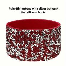 1 件硅胶杯盖图案杯底防撞保护盖，创新设计，使用方便，水钻硅胶杯盖冰王杯盖，运动水壶太空杯底盖，车载水杯硅胶盖，适合居家办公和户外旅行