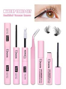 640 Pcs, D Curl, Lash Extension Kit DIY 30D, 40D, 50D Lash Clusters Eyelash Extension Kit, 5-16mm Mix Individual Lashes Kit With Lash Bond And Seal, Remover ,Lash Tweezers For Self Use