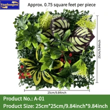 1 pieza Planta artificial decorativa para exteriores de 25cm*25cm/9.84pulg*9.84pulg, follaje artificial para exteriores, decoración de boda, decoración del hogar, decoración de pared, planta artificial, césped, flores artificiales, apta para decoración de bodas, decoración del hogar, decoración de exteriores